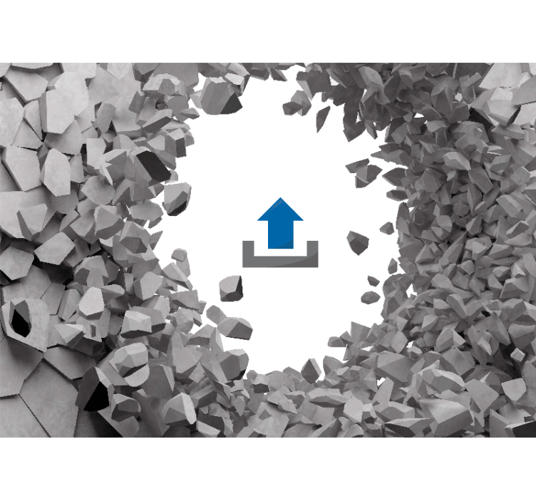 Foto behang dieren zebra die uit rotsen komt - TenStickers