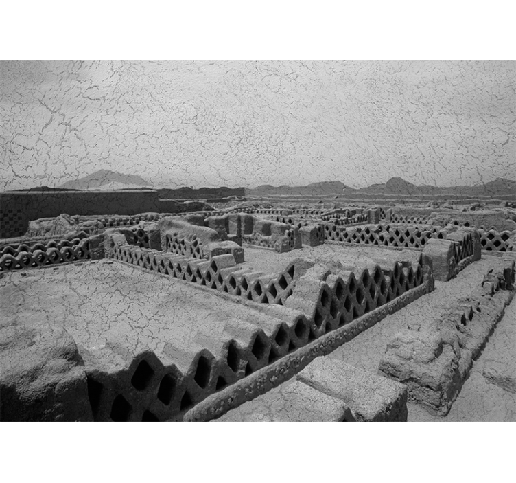 Fotobehang woestijn silhouet van woestijnlandschap - TenStickers