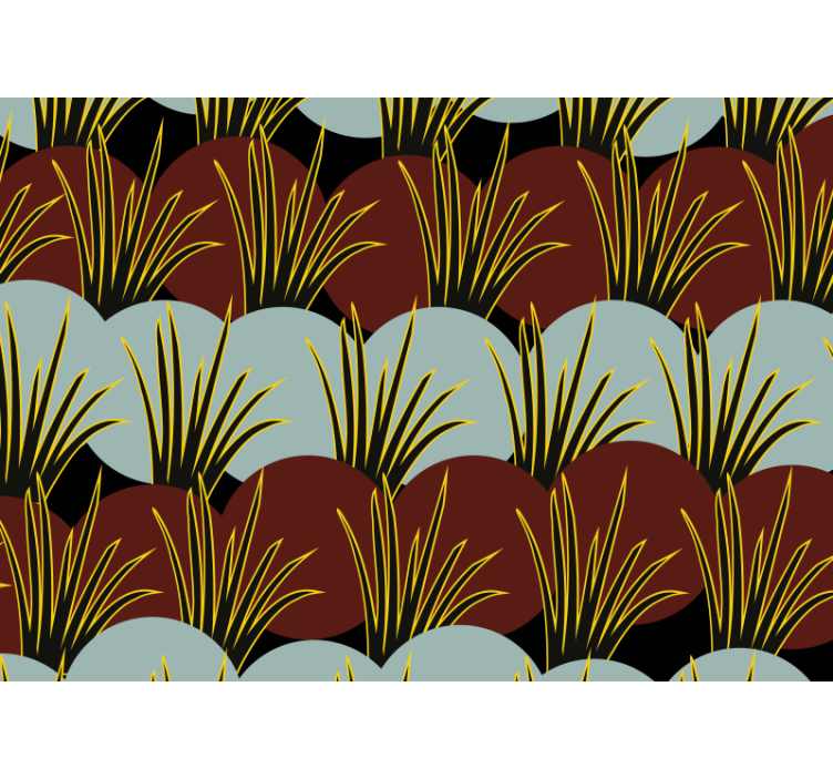 Fotobehang natuur gestileerde graspatronen - TenStickers