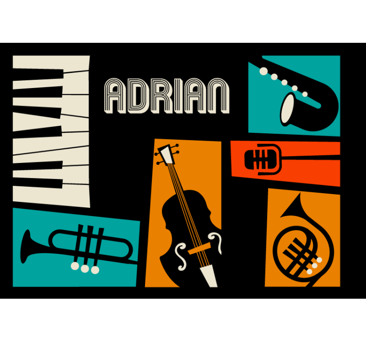 Fotobehang muziek vibrante muziekinstrumenten - TenStickers