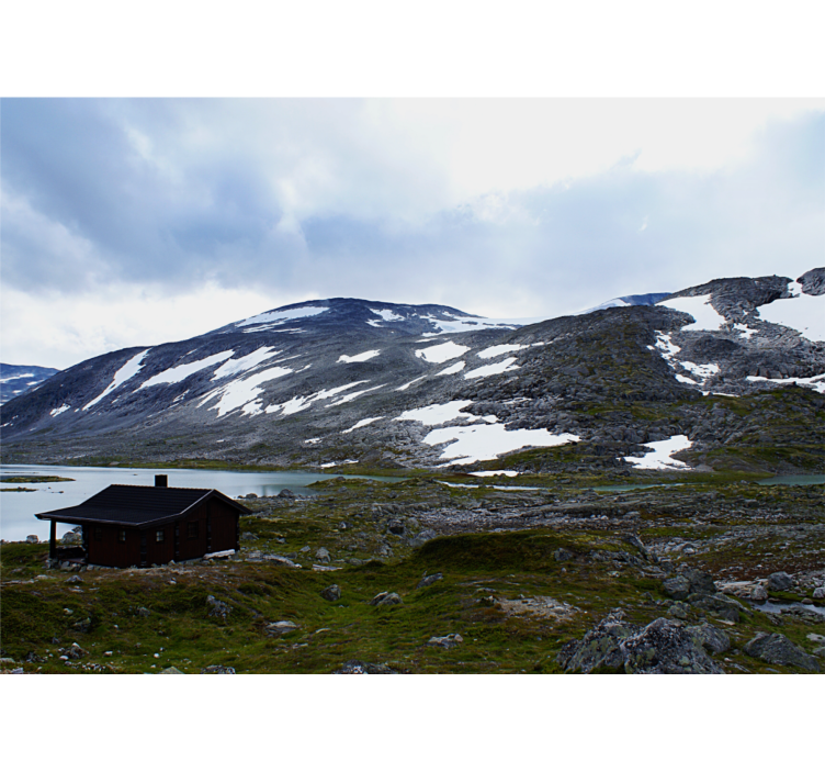 Fototapet landschap bergmeer retreat - TenStickers