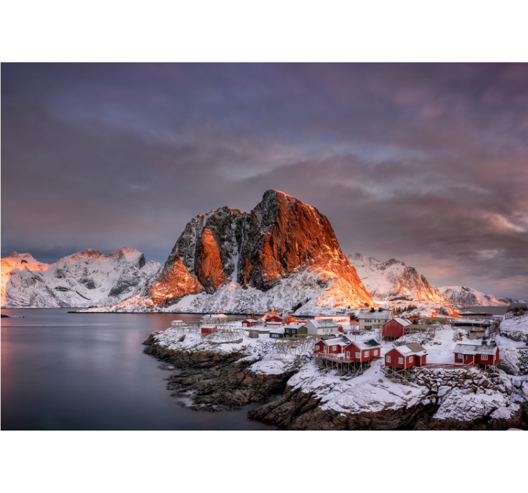 Fotobehang bergen sneeuwachtige bergschemering - TenStickers