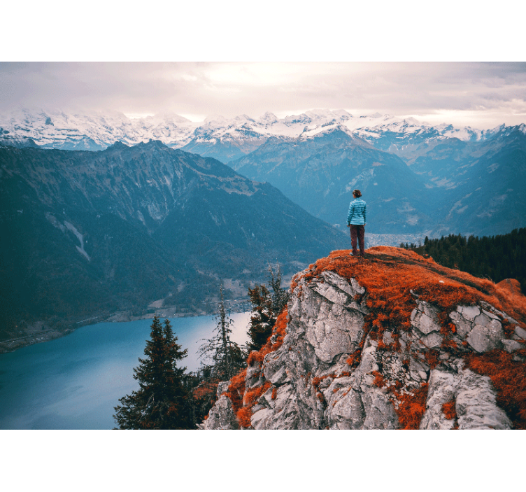 Fototapet landschap bergzicht sereniteit - TenStickers