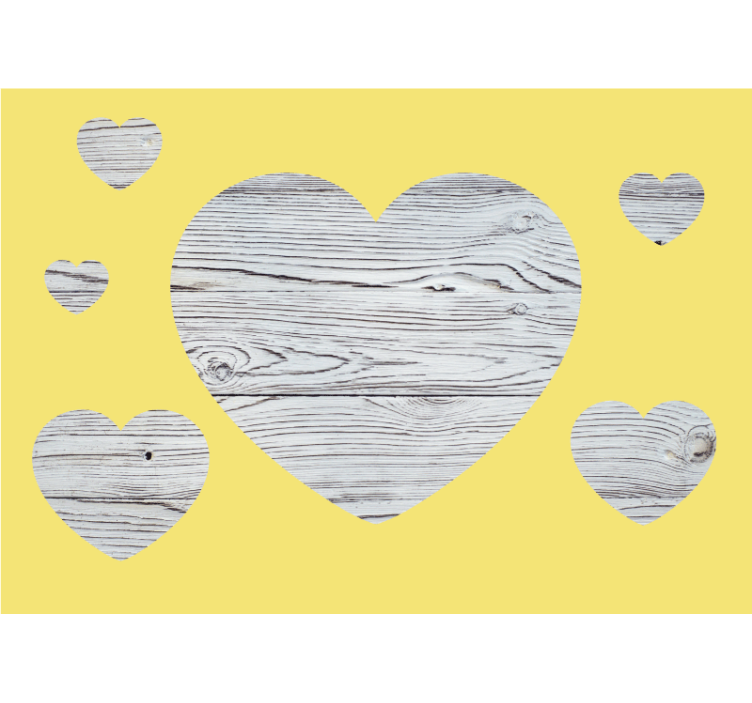 Foto behang liefde houten hartpatroon - TenStickers
