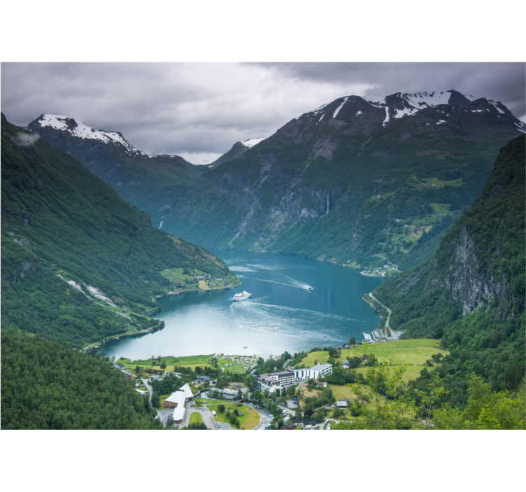 Fototapet landschap adembenemende fjorduitzichten - TenStickers