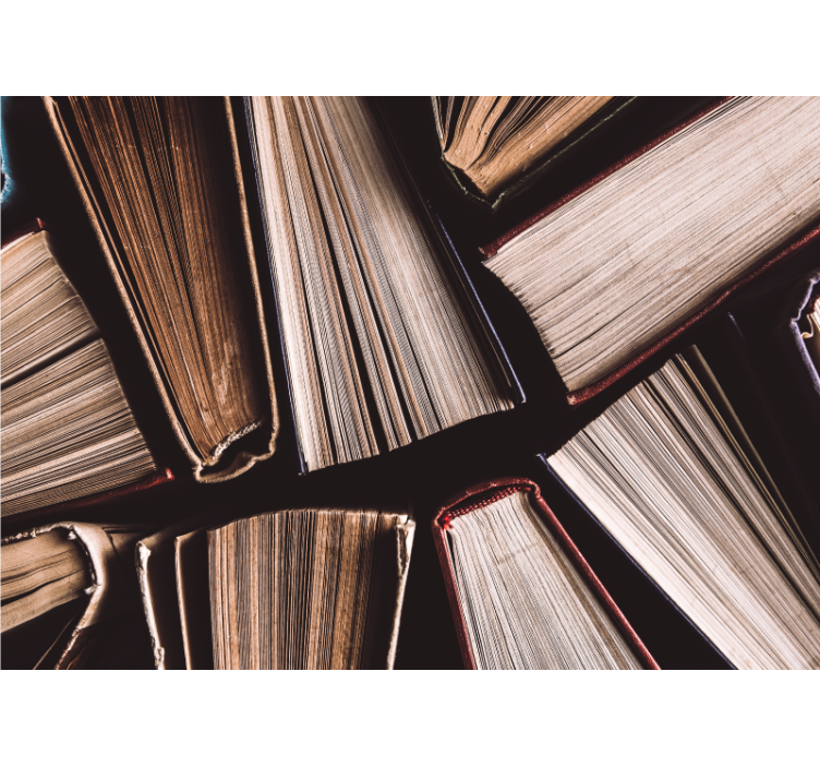 Fotobehang kunst boeken opgestapeld - TenStickers