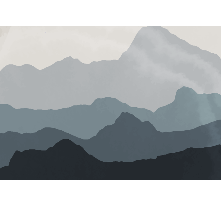 Fotobehang bergen rustgevende berglandschap - TenStickers