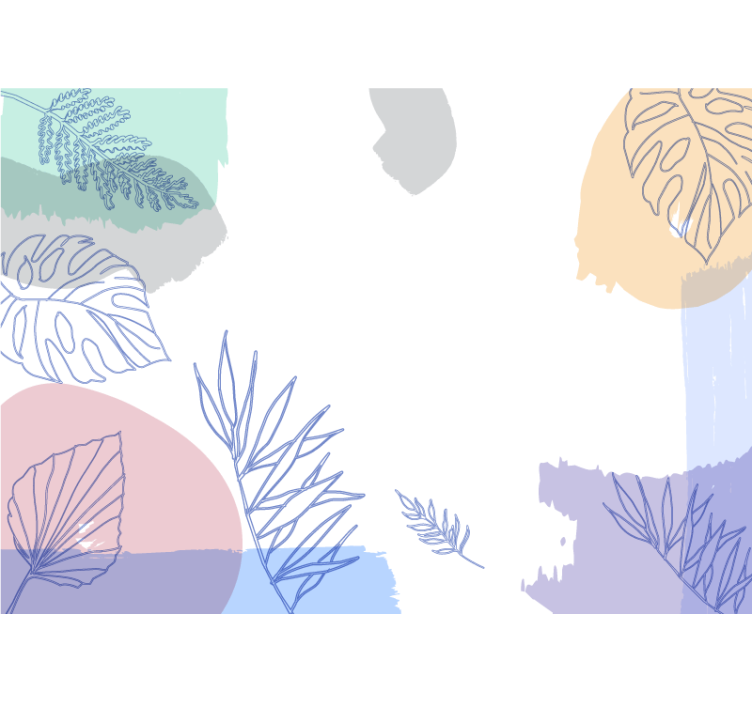 Fotobehang natuur bladerige geometrische vormen - TenStickers