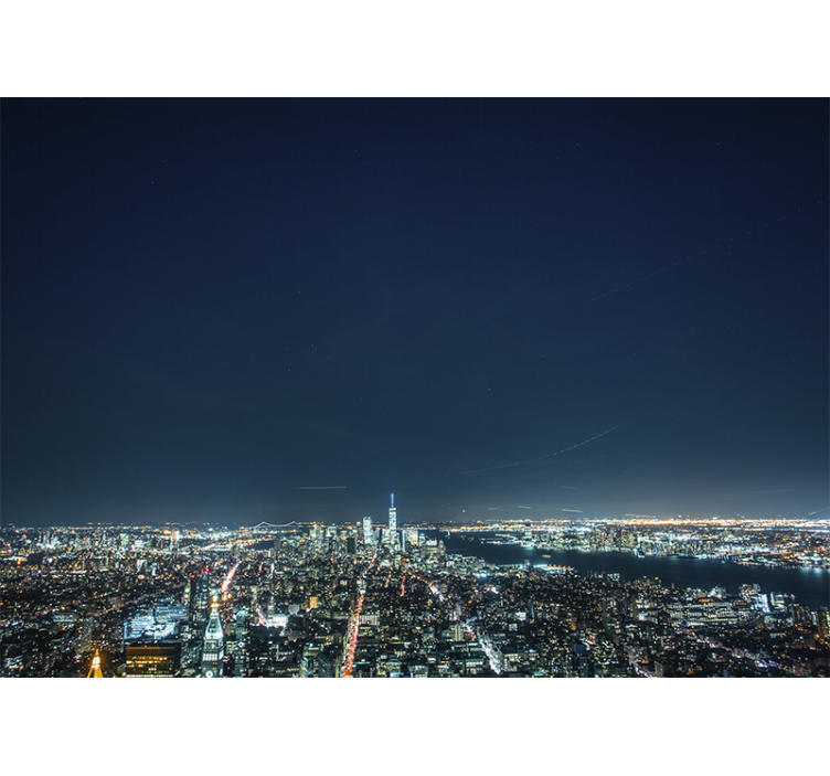 Fotobehang new york skyline nachtzicht - TenStickers