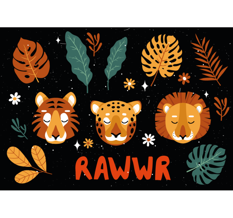 Fotobehang kinderkamer speelse jungle dieren - TenStickers