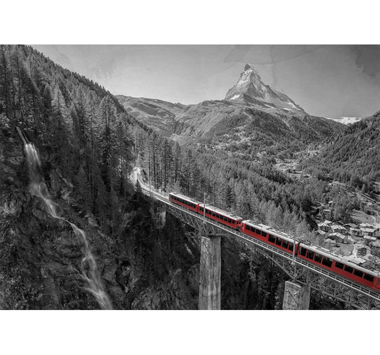 Fotobehang stad charmante bergtrein - TenStickers