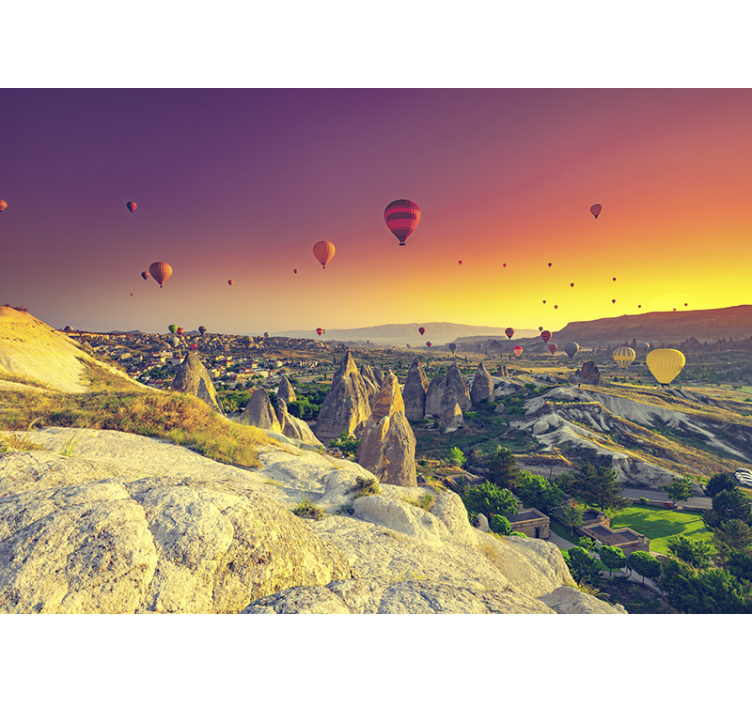 Fototapet landschap cappadocië luchtballon - TenStickers