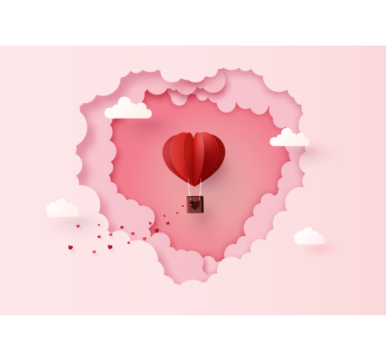 Foto behang liefde hart luchtballon - TenStickers