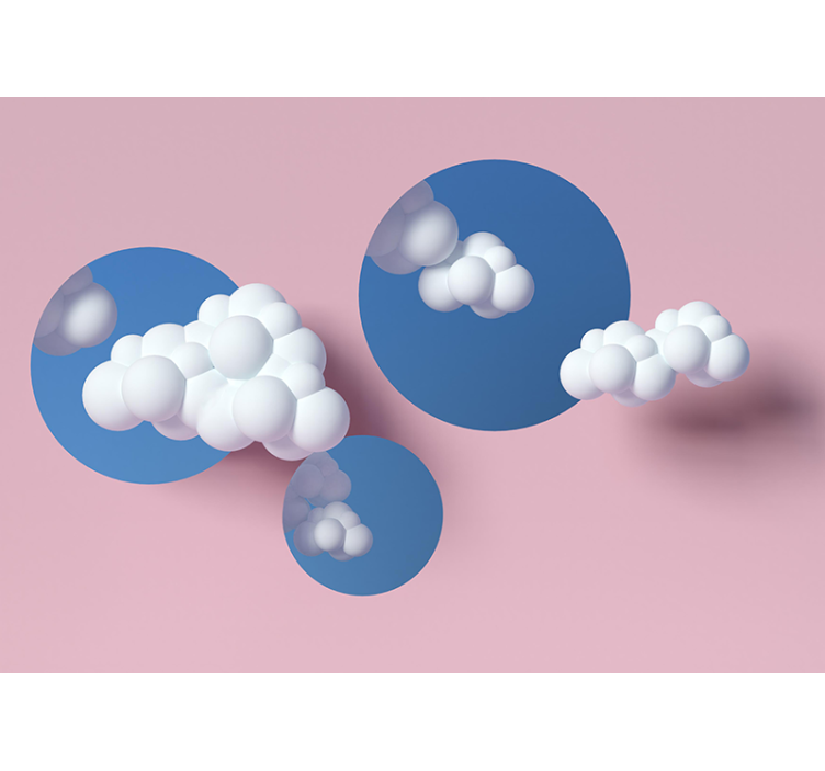 Abstract fotobehang puffy clouds spel - TenStickers