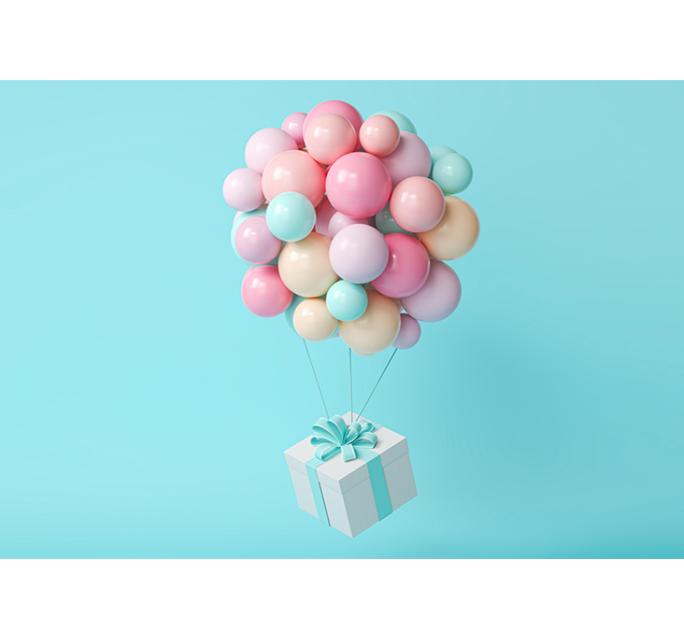 Ballonbos foto behang babykamer - TenStickers