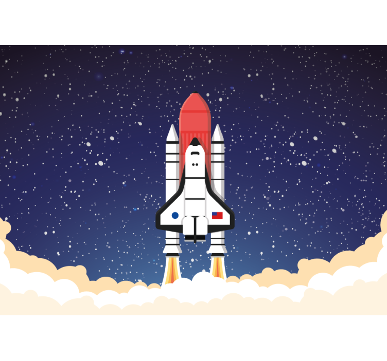 Fotobehang ruimte rocket lancering avontuur - TenStickers