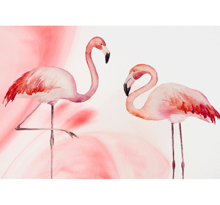 Foto behang woonkamer flamingo paar - TenStickers