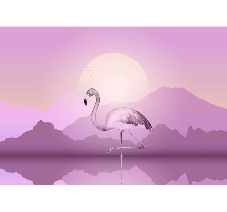 Foto behang dieren elegante flamingo silhouet - TenStickers