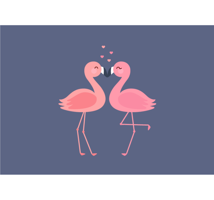 Foto behang liefde flamingo's in genegenheid - TenStickers