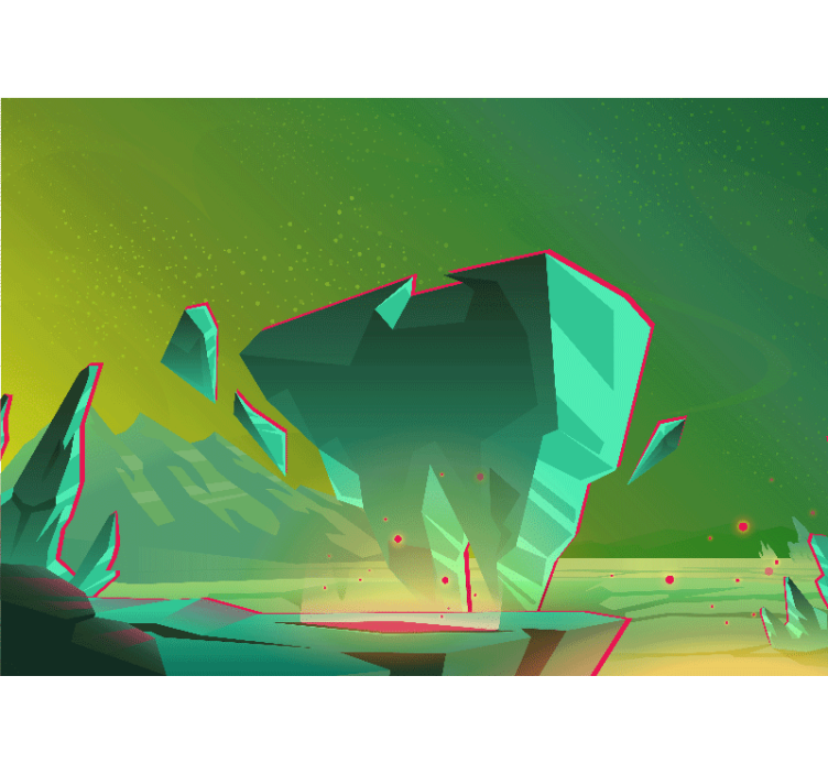 Abstract fotobehang geometrische groene vormen - TenStickers