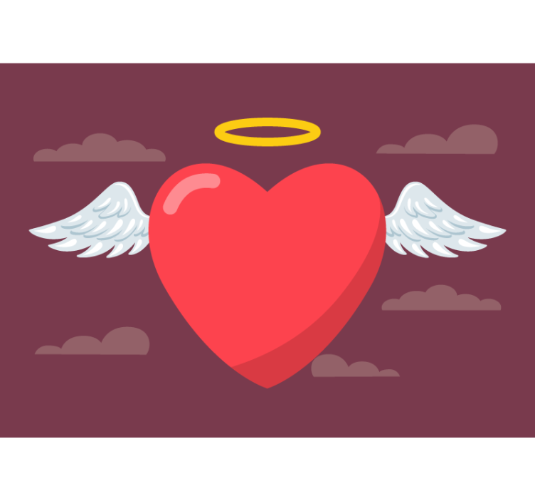 Foto behang liefde hart met vleugels - TenStickers