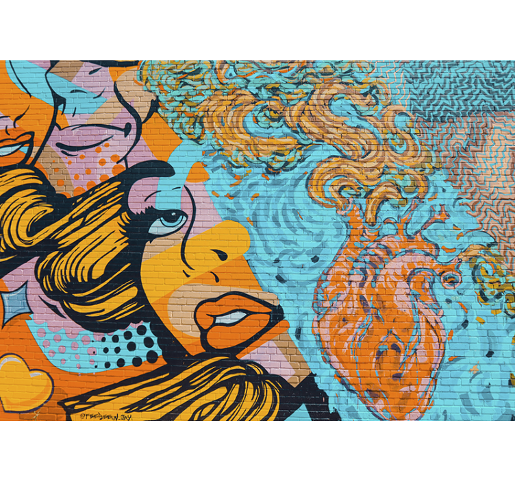 Fotobehang graffiti kleurrijke stedelijke expressie - TenStickers