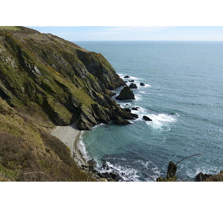 Fototapet landschap zeezijde steenstructuur - TenStickers