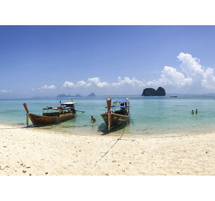 Fototapet landschap tropisch strandscène - TenStickers