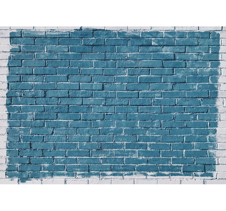 Fotobehang bakstenen textuur blauw muur - TenStickers