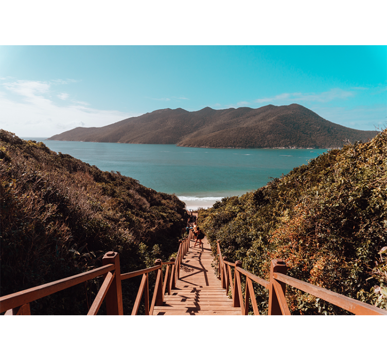 Fototapet landschap rustige oceaanpad - TenStickers