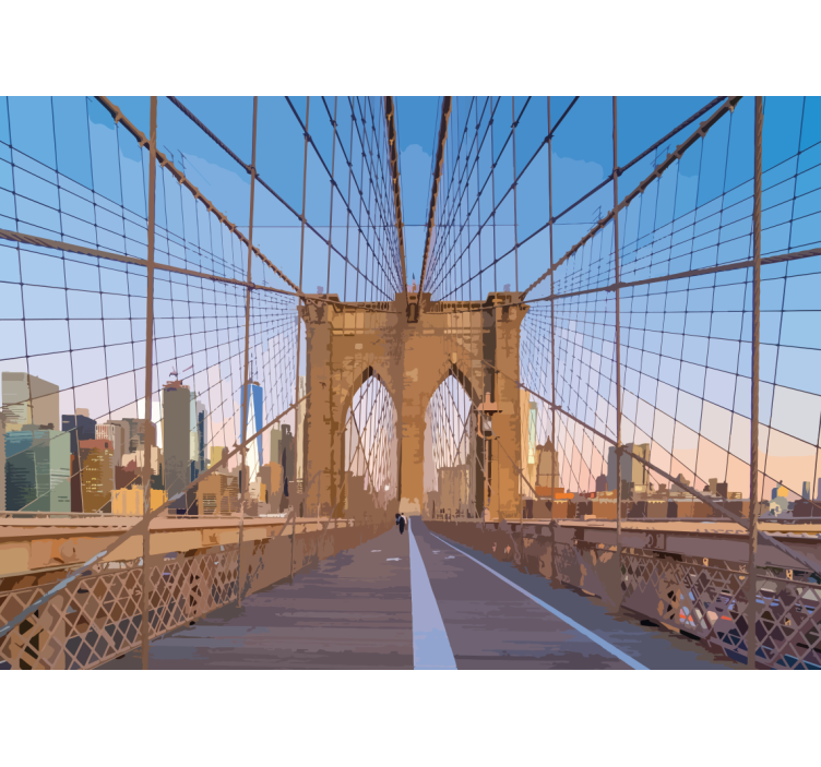 Fotobehang stad brooklyn bridge uitzichtspunt - TenStickers