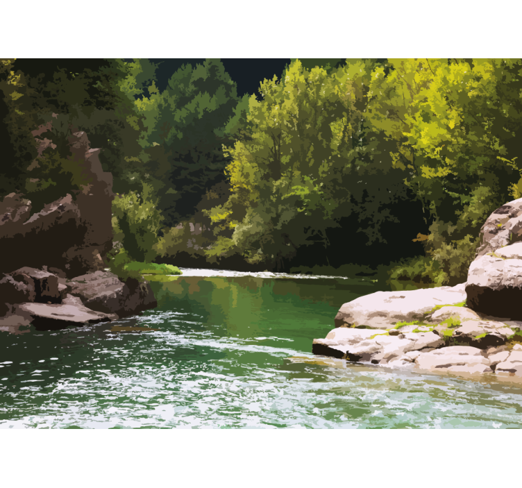 Rustig waterlandschap fotobehang natuur - TenStickers