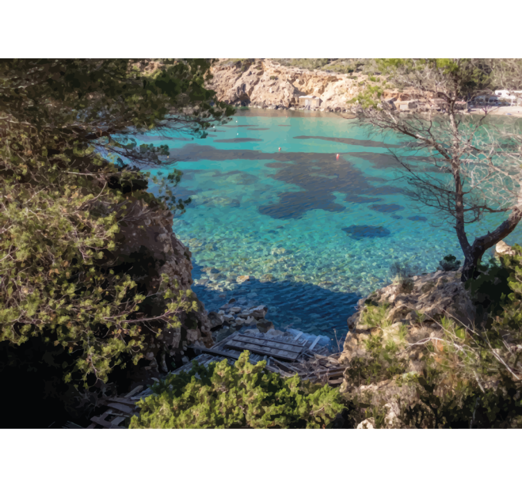 Fotobehang natuur heldere kustscène - TenStickers