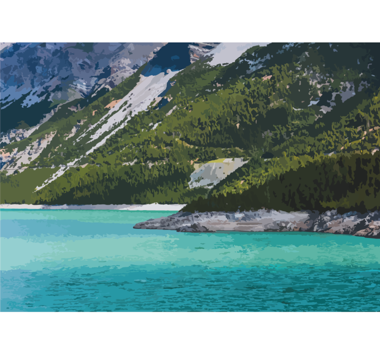 Fototapet landschap bergmeer rust - TenStickers