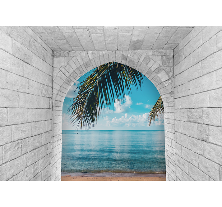 Fotobehang natuur palm tree retreat - TenStickers
