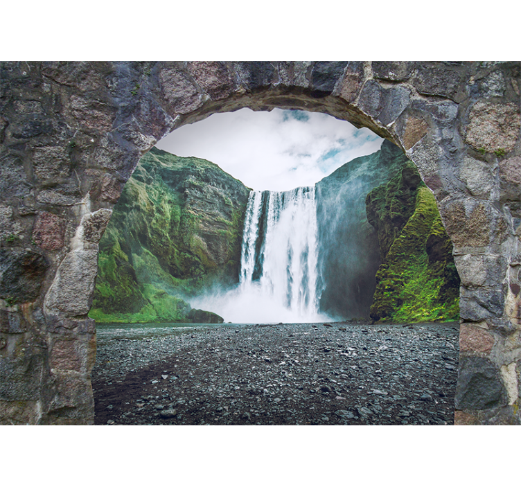 Foto behang waterval majestueus waterval uitzicht - TenStickers