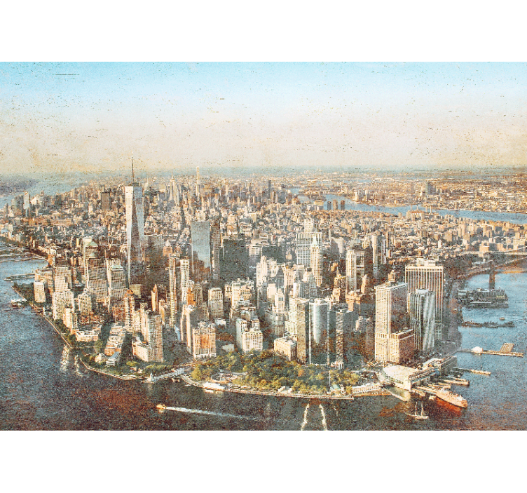 Fotobehang stad luchtfoto manhattan - TenStickers