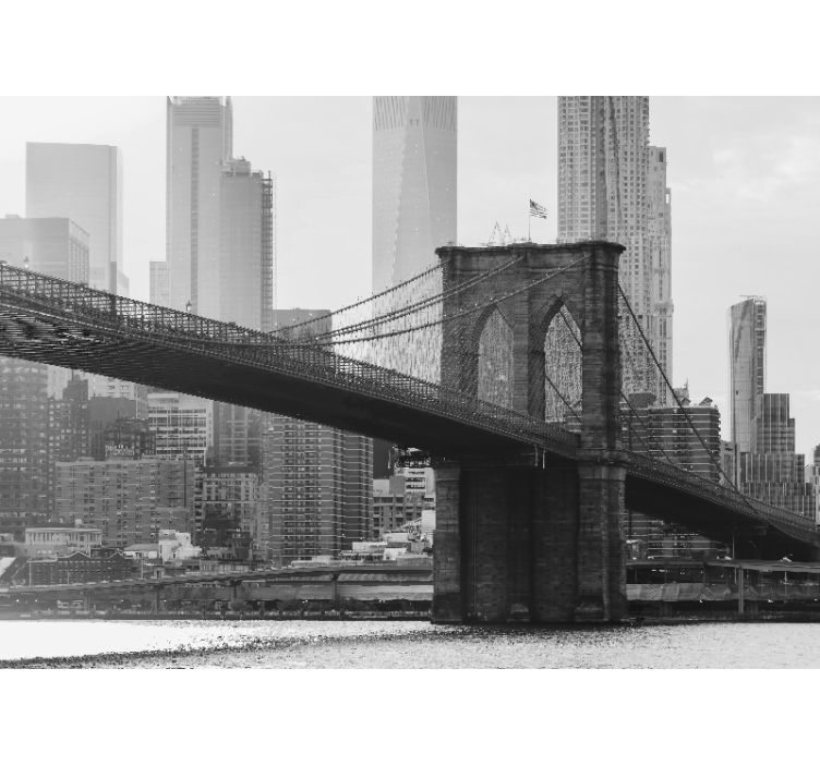 Fotobehang stad brooklyn bridge silhouet - TenStickers