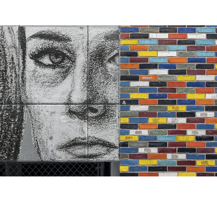 Fotobehang graffiti uniek stedelijk portret - TenStickers