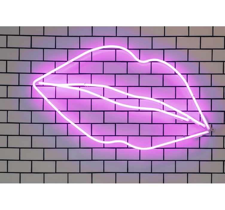 Foto behang liefde neon lippenvorm - TenStickers