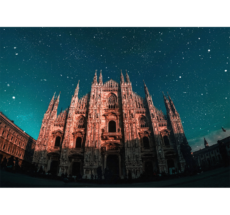 Fotobehang madrid milanese kathedraal nachtscène - TenStickers