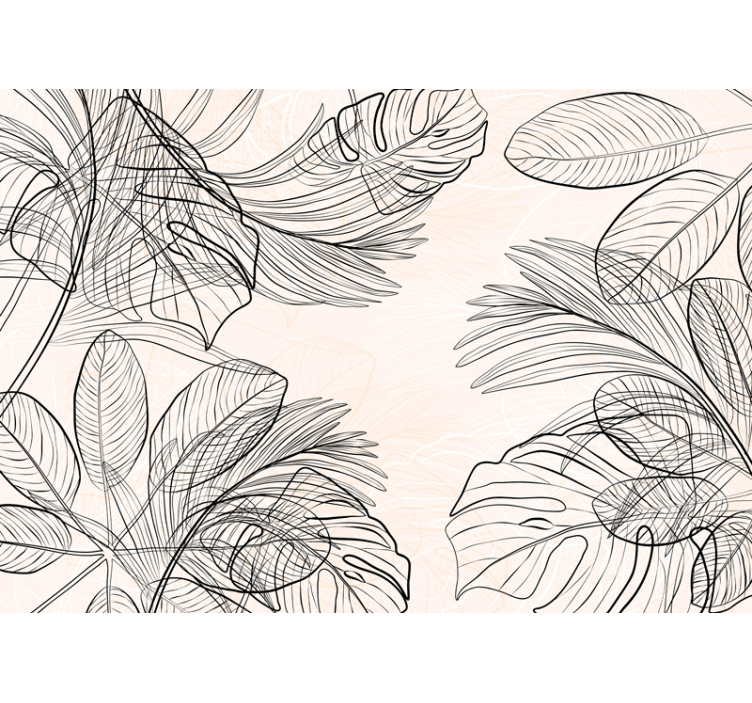 Fotowand badkamer Warm gekleurde bladvormen - TenStickers