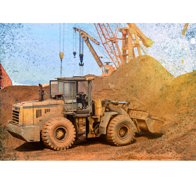 Fotobehang voertuigen bouwladers machines - TenStickers