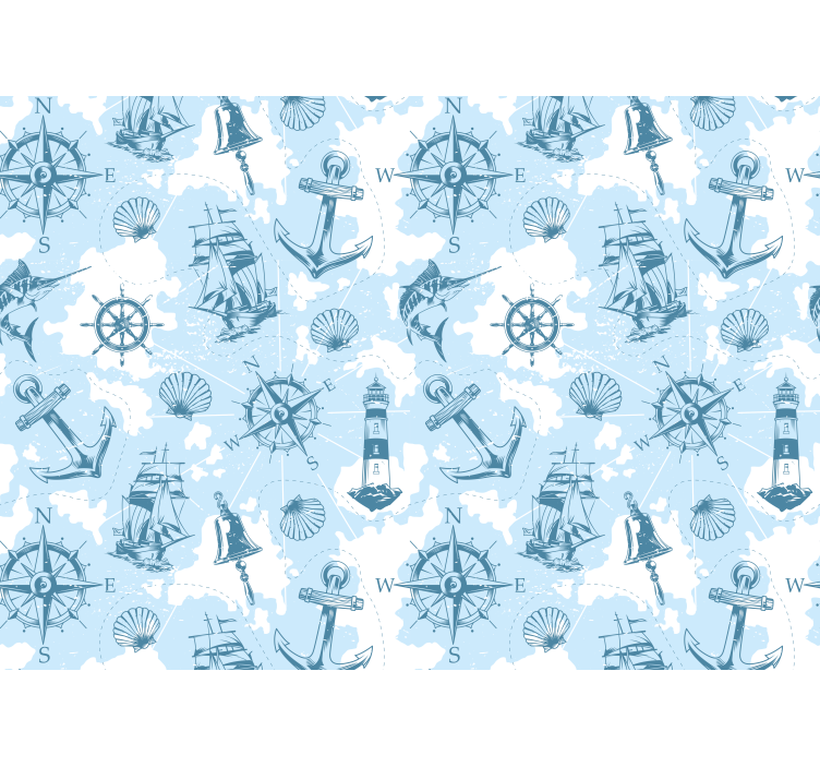 Fototapet landschap marine avontuur elementen - TenStickers