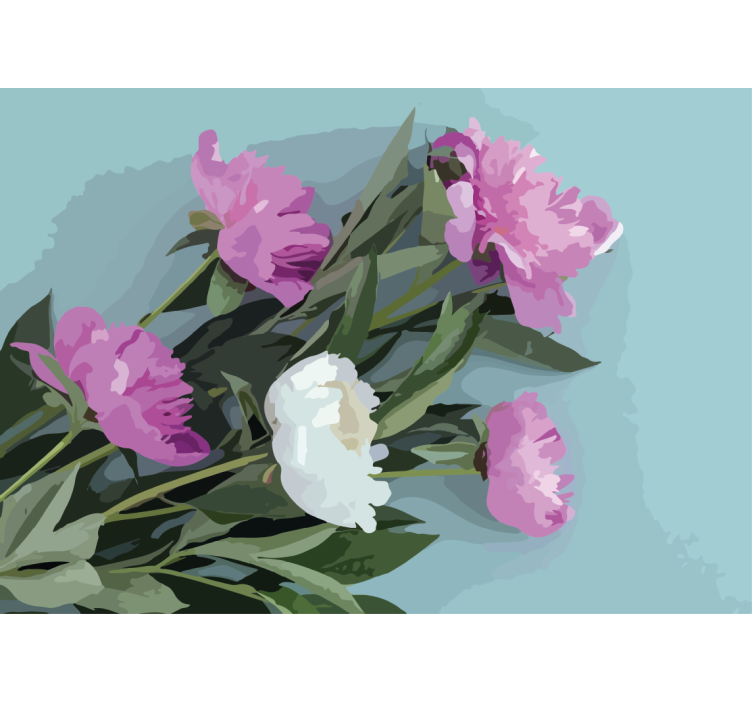 Bloemen foto behang pioenrozen arrangement - TenStickers