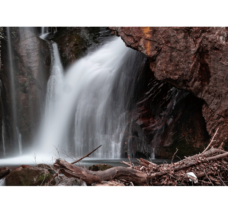 Foto behang waterval grand cascading waterfall perspectief - TenStickers