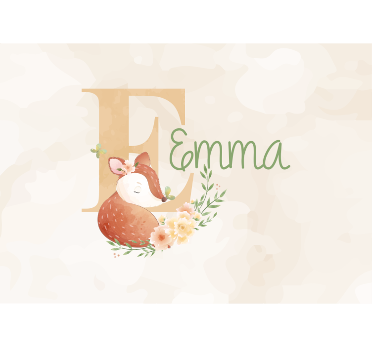 Fotobehang kinderkamer gepersonaliseerd vos ontwerp - TenStickers