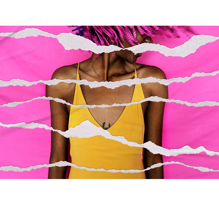 Gescheurd papier effect fotobehang mensen - TenStickers