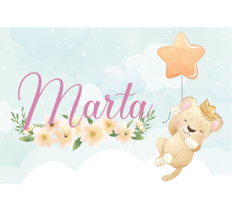 Fotobehang kinderkamer schattige leeuw ballon - TenStickers