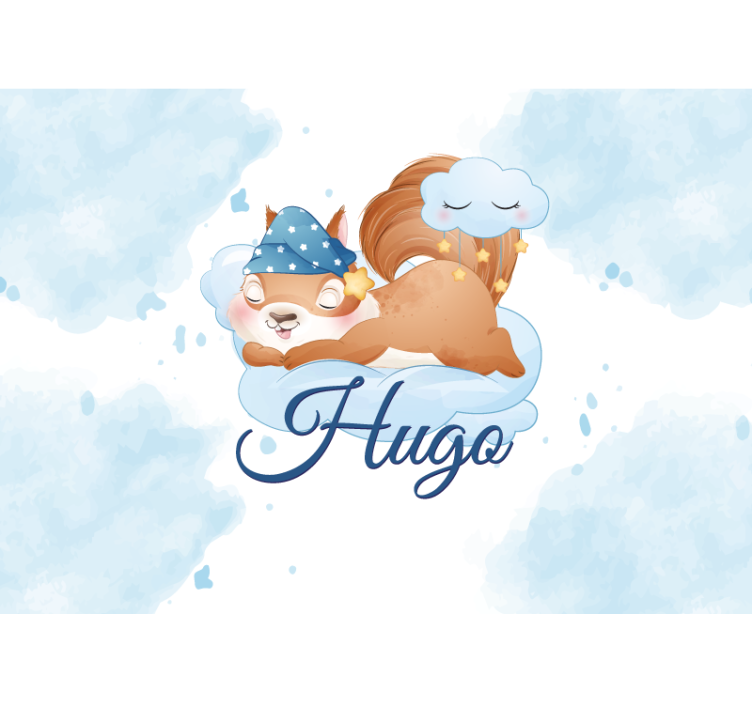 Foto behang babykamer dromerige eekhoorn dromen - TenStickers